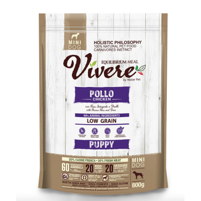 Vivere Cane Puppy Low Grain Mini Pollo 800gr