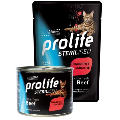 Prolife Gatto Sterilizzato Manzo Umido