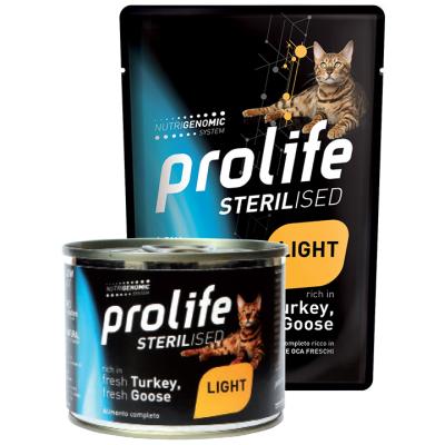 Prolife Gatto Sterilizzato Light Tacchino e Oca Umido