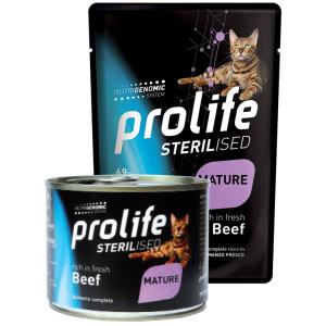 Prolife Gatto Sterilizzato Mature Manzo Umido