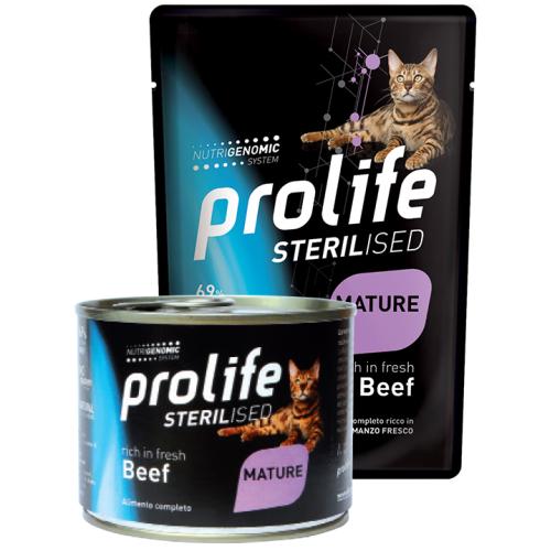 Prolife Gatto Sterilizzato Mature Manzo Umido