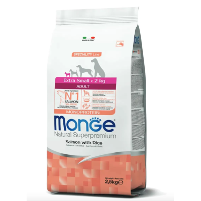 Crocchette per cani mini Monge extra small salmone