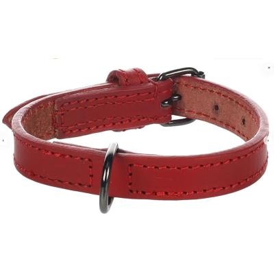 Flamingo Collare Per Cane In Pelle Rosso Denver