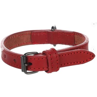 Flamingo Collare Per Cane In Pelle Rosso Denver