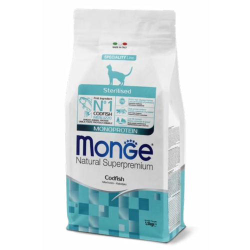 Monge Gatto Natural Superpremium Adulto Sterilizzato Merluzzo 1,5 Kg
