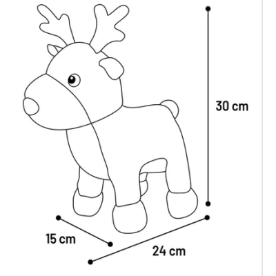 Dimensioni Flamingo XMAS Cane gioco peluche "ARACELI" RENNA