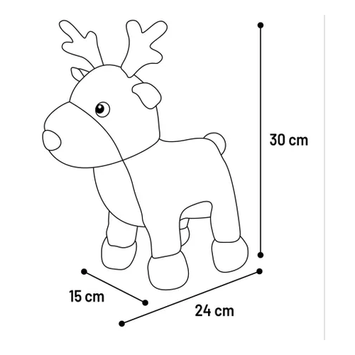 Dimensioni Flamingo XMAS Cane gioco peluche "ARACELI" RENNA