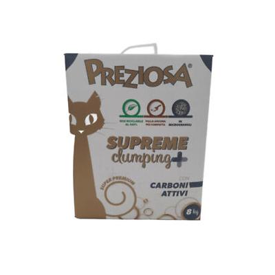 Lettiera Gatto Preziosa Supreme Clumping Carboni Attivi 8kg