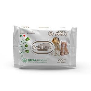 Salviette Biodegradabili XXL Aloe e Bamboo 100pz
