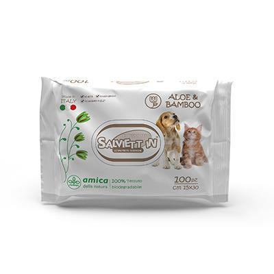Salviette Biodegradabili XXL Aloe e Bamboo 100pz
