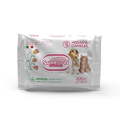Salviette Biodegradabili XXL Argan e Camelia 100pz