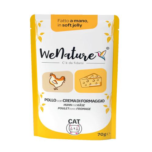 WeNature Umido Gatto con Pollo e Crema di Formaggio Bustina in Jelly