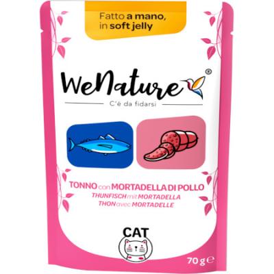 WeNature Umido Gatto con Tonno e Mortadella di Pollo Bustina in Jelly