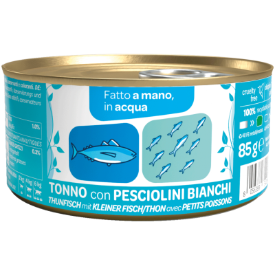 WeNature Umido Gatto con Tonno e Pesciolini Bianchi in Acqua