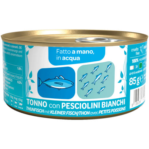 WeNature Umido Gatto con Tonno e Pesciolini Bianchi in Acqua