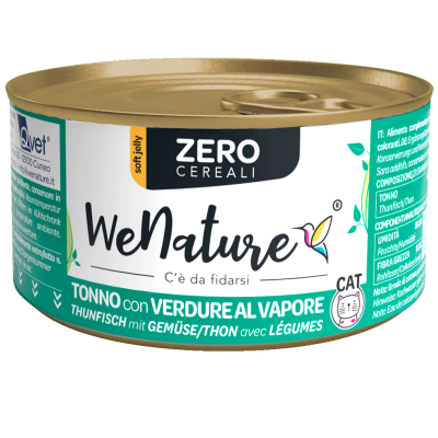 WeNature Umido Gatto Senza Cereali con Tonno e Verdure in Jelly