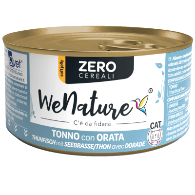 WeNature Umido Gatto Senza Cereali con Tonno e Orata in Jelly