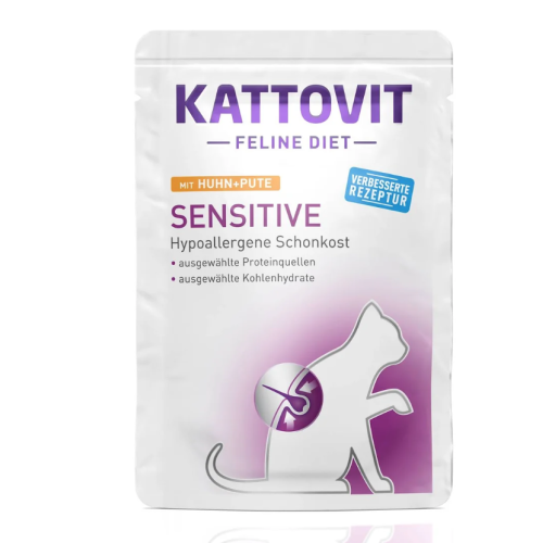 Kattovit Sensitive Gatto bocconcini Pollo e Tacchino busta 85gr