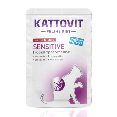 Kattovit Sensitive Gatto bocconcini Pollo e Anatra busta 85gr