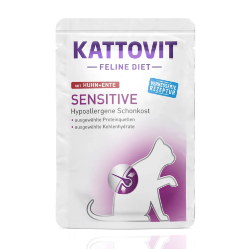 Kattovit Sensitive Gatto bocconcini Pollo e Anatra busta 85gr