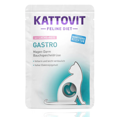 Kattovit Gastrointestinal Gatto bocconcini Salmone e Riso busta 85gr