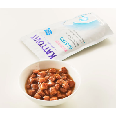 consistenza Kattovit Gastrointestinal Gatto bocconcini Salmone e Riso busta 85gr