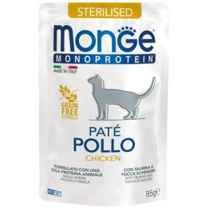 Monge Monoprotein Gatto Sterilizzato Busta Patè Pollo 85gr