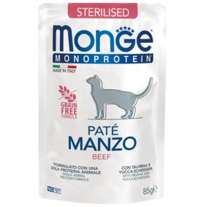 Monge Monoprotein Gatto Sterilizzato Busta Patè Manzo 85gr