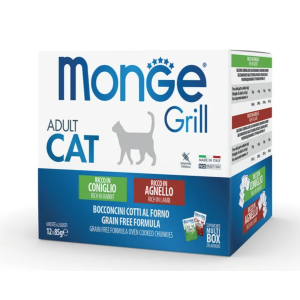 Monge Grill Gatto adulto Multipack Coniglio-Agnello 12x85 gr