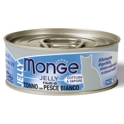 Monge Gatto Jelly Tonno con Pesce Bianco lattina 80gr