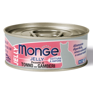 Monge Gatto Jelly Tonno con Gamberi lattina 80gr