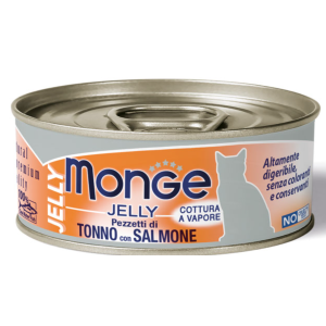 Monge Gatto Jelly Tonno con Salmone lattina 80gr