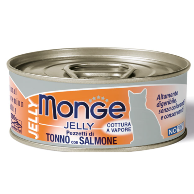 Monge Gatto Jelly Tonno con Salmone lattina 80gr