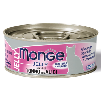 Monge Gatto Jelly Tonno con Alici lattina 80gr