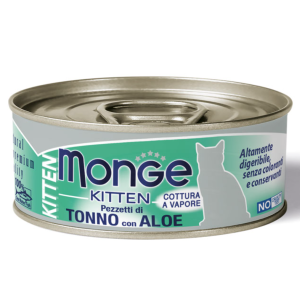 Monge Jelly gatto Kitten Tranci di tonno e aloe lattina 80gr