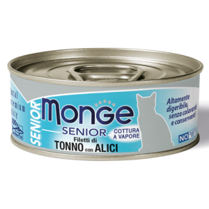 Monge Jelly Gatto Senior Tonno con Alici lattina 80 gr