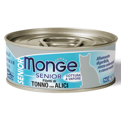 Monge Jelly Gatto Senior Tonno con Alici lattina 80 gr