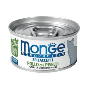 Monge Monoprotein Sfilaccetti Solo Pollo e Piselli Lattina 80gr