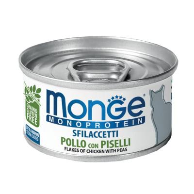 Monge Monoprotein Sfilaccetti Solo Pollo e Piselli Lattina 80gr
