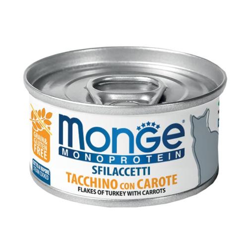 Monge Monoprotein Sfilaccetti Solo Tacchino e Carote Lattina 80gr