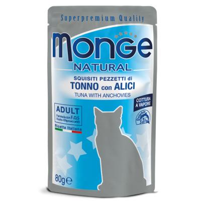Monge Natural Pezzetti Tonno e Alici Busta 80gr
