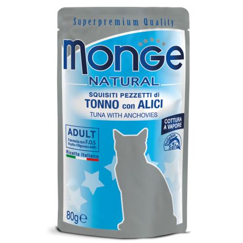 Monge Natural Pezzetti Tonno e Alici Busta 80gr