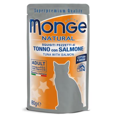Monge Natural Pezzetti Tonno e Salmone Busta 80gr