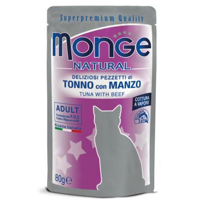 Monge Natural Pezzetti Tonno e Manzo Busta 80gr