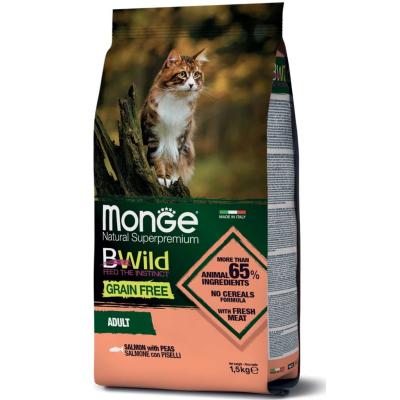 Monge BWild Grain Free Gatto con Salmone e Piselli 1,5kg
