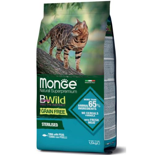 Monge BWild Grain Free Gatto Sterilizzato Tonno e Piselli 1,5kg