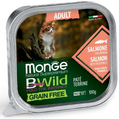 Monge BWild Grain Free Gatto Salmone e Ortaggi Vaschetta 100gr
