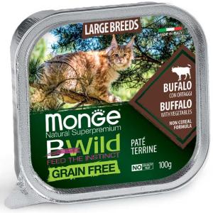 Monge BWild Grain Free Gatto Bufalo e Ortaggi Vaschetta 100gr