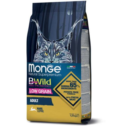 Monge BWild Low Grain Gatto con Lepre 1,5kg