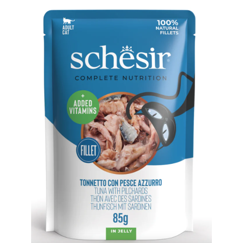 Schesir Gatto Tonnetto con Pesce Azzurro in jelly Busta 85gr